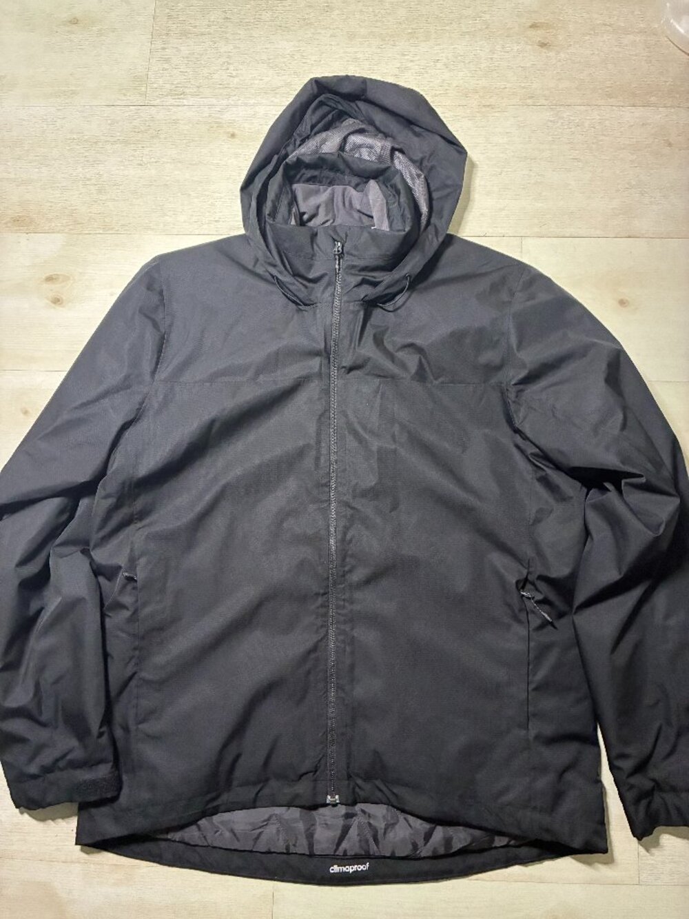 adidas Climaproof Insulated Heavy Duty Utility Hooded Jacket Black Size Large